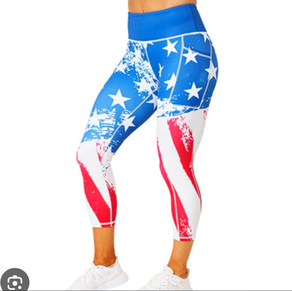 CVG American Flag Capri Leggings